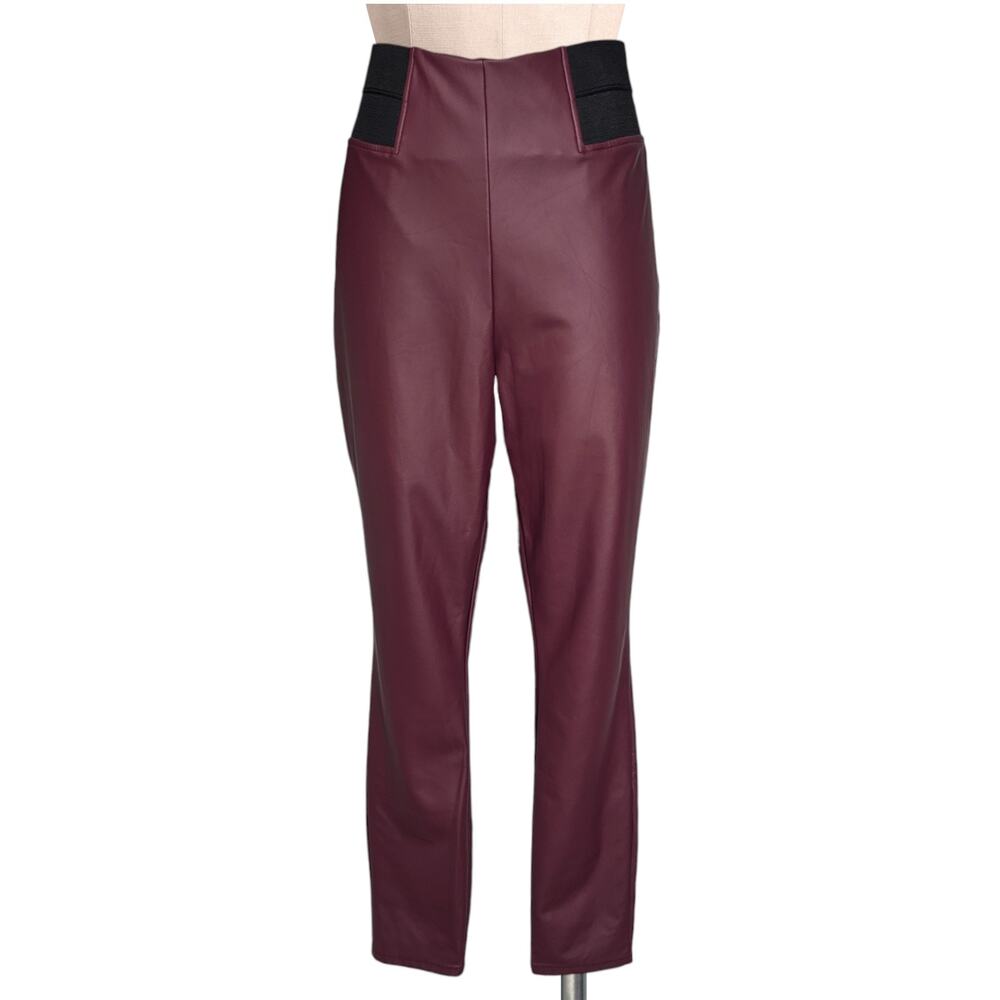 SIMPLY VERA Wang Burgundy Wine Pleather Vegan Leather Pants XL
